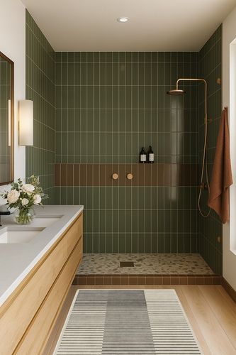 3'x5' | Washable Modern Area Rugs | Living Room & Kitchen Rugs | Interior Rugs ... in Green Bathroom