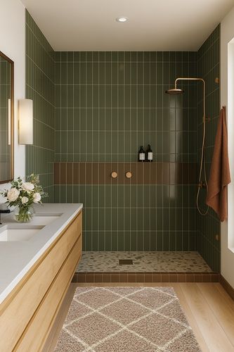 Reyer Geometric Beige/Ivory Area Rug George Oliver Rug Size: Rectangle 3' x 5' in Green Bathroom