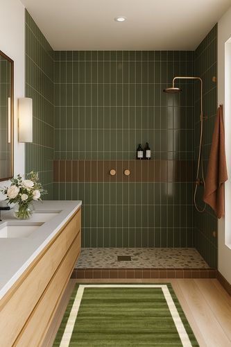 Songul Area Rug in Green Breakwater Bay Rug Size: Rectangle 3'3" x 5'3" in Green Bathroom