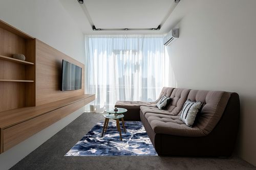 Abani Rugs Contemporary Blue & Grey Marble Ice Design 5’3” x 7’6” (5'x8') Area Rug - Modern Swirl Watercolor Non-Shedding Bedroom Rug in Grey Living Room with Brown Couch