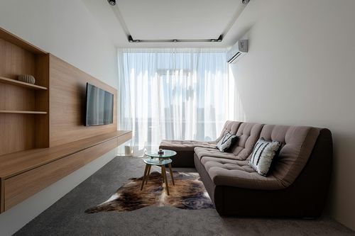 Sunshine Cowhides Genuine Dark Brindle Cowhide Rug - Luxurious Cow Rug for Bedroom, Living Room, and Home Decor Enthusiasts - Masterpiece of Style and Functionality - 6x6-7ft (180x210cm) in Grey Living Room with Brown Couch