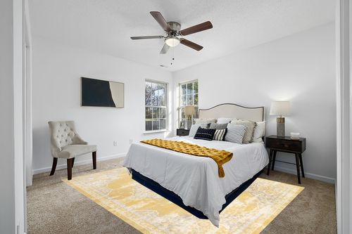JONATHAN Y MDP400C-8 Alhambra Ornate Medallion Modern Indoor Area-Rug Vintage Bohemian Easy-Cleaning Bedroom Kitchen Living Room Non Shedding, 8 ft x 10 ft, Navy/Ivory in White and Yellow Modern Bedroom