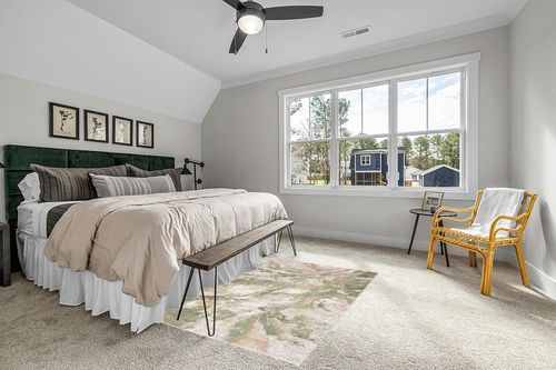 Liverpool Modern Abstract Bedroom Living Room Area Rug - Boho Carpet - Contemporary Bohemian Farmhouse - Green, Brown, Cream, Off White - 5'3" x 7' in Grey Traditional Bedroom with King Bed