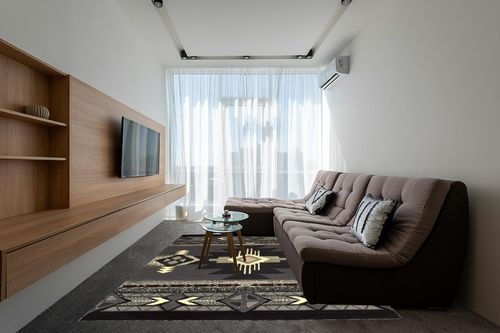 Champion Rugs Southwest Navajo Aztec Native American Tribal Gray Area Rug Carpet (8 Feet X 10 Feet) in Grey Living Room with Brown Couch