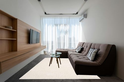 SAFAVIEH Athens Shag Collection Area Rug - 8' x 10', Off White, Non-Shedding & Easy Care, 1.5-inch Thick Ideal for High Traffic Areas in Living Room, Bedroom (SGA119B) in Grey Living Room with Brown Couch