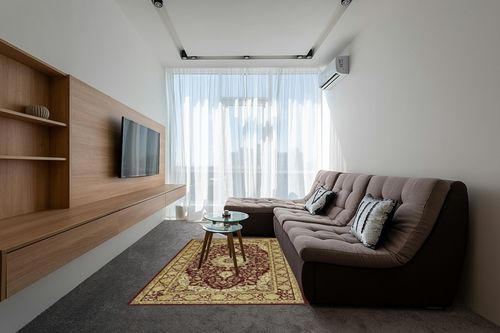 WESTLOOM Area Rug 5x8 Vintage Bohemian Medallion Rugs Boho Floral Floor Cover Indoor Soft Plush Rug Retro Oriental Non-Slip Floor Mat Non-Slip Non-Shedding Throw Carpet for Living Room Bedroom Red in Grey Living Room with Brown Couch