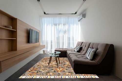 Safavieh Aspen Collection Area Rug - 8' x 10', Grey & Brown, Handmade Floral Tassel Wool, Ideal for High Traffic Areas in Living Room, Bedroom (APN139G) in Grey Living Room with Brown Couch