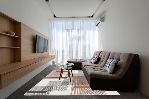 8'x10' | Washable Modern Area Rugs | Living Room & Kitchen Rugs | Interior Rugs ... in Grey Living Room with Brown Couch
