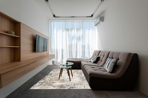 MontVoo Abstract Area Rug-8x10 Large Washable Rugs for Living Room-Soft Rug for Bedroom-Neutral Non Slip Indoor Floor Carpet for Apartment Dining Room Nursery Home Decor in Grey Living Room with Brown Couch