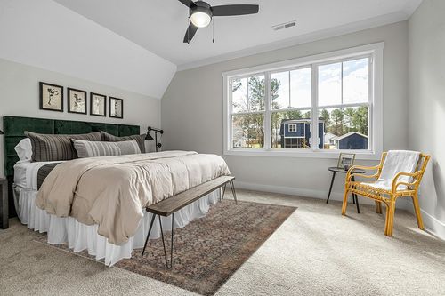 Ink / Salmon Oriental Living Room Area Rug in Grey Traditional Bedroom with King Bed