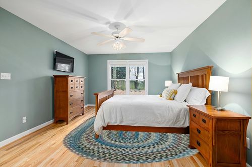 Colonial Mills New England Braid - Blue 9' x 12' in Teal and Orange Wood Bedroom