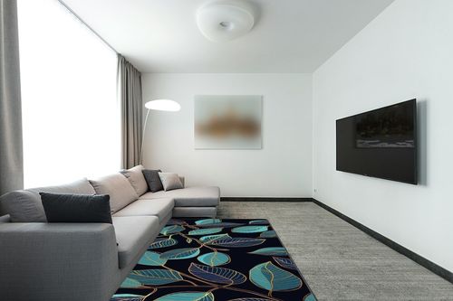 MCMYCO Green Leaf Rug Living Room Rug Rug 5 ' x 7 ' Area Rugs Upgrade Anti-Skid Durable Rectangular Cozy Rug, High Pile Soft Throw Rug for Nursery Room Living Room in Modern Living Room with Grey Couch