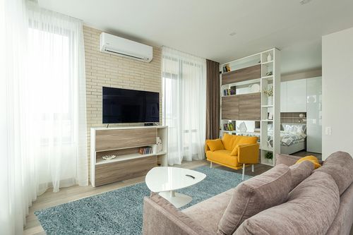 ‎Ivory ‎Rug  ‎Di, Conference Room, Home Office ‎Area Rug in Light Modern Living Room with TV