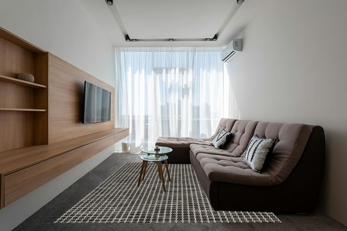 Nourison Positano Indoor/Outdoor Charcoal 8' x 10' Area Rug, Easy Cleaning, Non Shedding, Bed Room, Living Room, Dining Room, Backyard, Deck, Patio (8x10) in Grey Living Room with Brown Couch