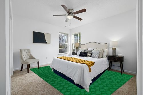 Garland Rug Garden Trellis 9 ft. x 12 ft. Indoor/Outdoor Area Rug Green in White and Yellow Modern Bedroom