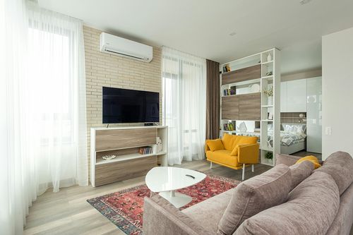 vivorug Washable Rug in Light Modern Living Room with TV
