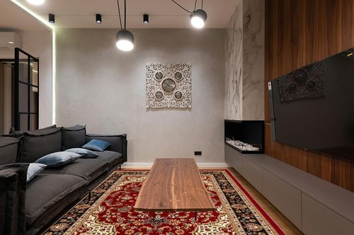 Noble Medallion Red Persian Floral Oriental Formal Traditional (7'10" x 9'10") Area Rug Easy to Clean Stain Fade Resistant Shed Free Modern Contemporary Soft Living Dining Room Rug in Dark Wood Living Room with Black Couch