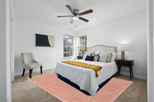 Pink Shag Rug Perfect in White and Yellow Modern Bedroom