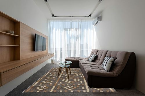 nuLOOM Virginia Bohemian Jute-Blend Area Rug, 8x10, Brown in Grey Living Room with Brown Couch