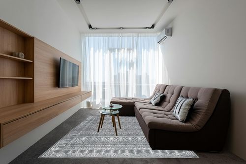 SAFAVIEH Tulum Collection Area Rug - 8' x 10', Dark Grey & Ivory, Moroccan Boho Distressed Design, Non-Shedding & Easy Care, Ideal for High Traffic Areas in Living Room, Bedroom (TUL271F) in Grey Living Room with Brown Couch