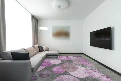 Addison Rugs Chantille ACN556 Red 9' x 12 Indoor Outdoor Area Rug, Stain Resistant, Machine Washable, Non Shedding, Bedroom, Living Room, Dining Room, Kitchen Rug in Modern Living Room with Grey Couch