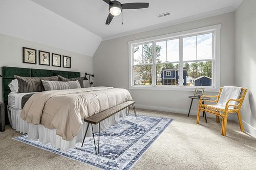xilixili 8x10 Area Rugs,Washable Rug Anti-Slip Backing Area Rugs for Living Room - Stain Resistant Rugs for Bedroom,Vintage Printed Home Decor Large Area Rug (Navy Blue,8'x10') in Grey Traditional Bedroom with King Bed