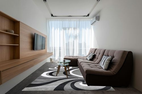 GLORY RUGS Black Area Rug 8x10 Gray Modern Carpet Bedroom Living Room Contemporary Dining Accent Sevilla Collection 4817A (Grey Black) in Grey Living Room with Brown Couch