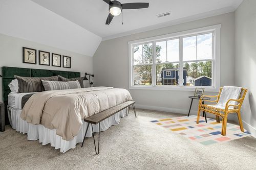 Mccaleb Geometric Beige Area Rug George Oliver Rug Size: Square 6'1" in Grey Traditional Bedroom with King Bed