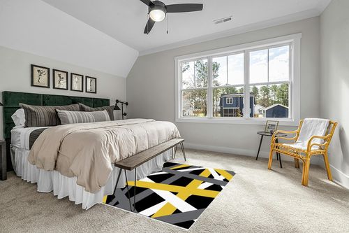 Large Area Rug, Yellow Black Grey Geometric Non-Slip Indoor Accent Area Carpet, Modern White Abstract Art Striped Fluffy Shaggy Runner Rug for Living Room, Bedroom, Kids Room, 5'x 7' in Grey Traditional Bedroom with King Bed