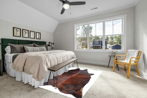 Genuine Brindle Dark Reddish Cowhide Rug XL Size 6 x 7-8 ft. 180 x 240 cm in Grey Traditional Bedroom with King Bed