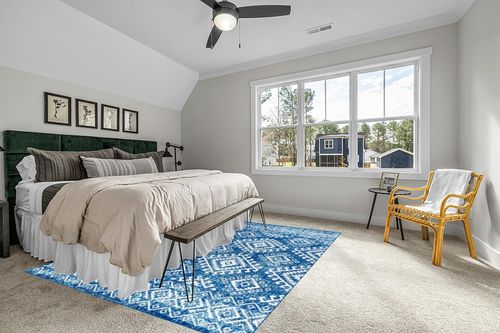 JONATHAN Y MOH102A-8 Moroccan Hype Boho Vintage Tribal Blue/White 8 ft. x 10 ft. Area-Rug, Bohemian, Easy-Cleaning, for Bedroom, Kitchen, Living Room, Non Shedding, Blue,White in Grey Traditional Bedroom with King Bed
