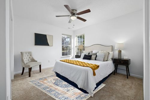 Caramont Blue Area Rug World Menagerie Rug Size: Rectangle 5' x 7'5" in White and Yellow Modern Bedroom