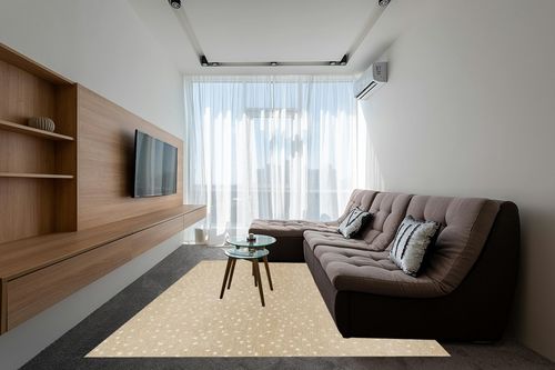 Erin Gates by Momeni Woodland Antelope Beige Hand Tufted Wool Area Rug 7'9" X 9'9" in Grey Living Room with Brown Couch