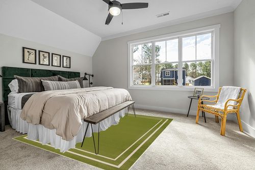 Nourison Essentials Indoor/Outdoor Solid Bordered Green Ivory 8' x 10' Area Rug, Easy Cleaning, Non Shedding, Bed Room, Living Room, Dining Room, Backyard, Deck, Patio (8x10) in Grey Traditional Bedroom with King Bed