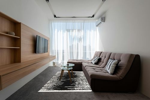 Knupp Abstract Black/White Area Rug Trent Austin Design Rug Size: Rectangle 5'3" x 8' in Grey Living Room with Brown Couch