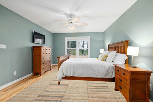 Dash & Albert Ravel Stripe Handwoven Wool Rug, 10 X 14 Feet, Neutral/Blue Geometric Pattern in Teal and Orange Wood Bedroom