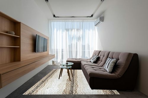 Antelope Handmade Area Rug Cheetah Hand Tufted Wool Animal Print Beige 3x5 5x8 8x10 9x12 2.5x8 (5 feet x 8 feet) in Grey Living Room with Brown Couch