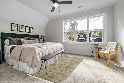 EORC Buy Hand Knotted Wool Brown Classic Oriental Oushak Rug Online in Grey Traditional Bedroom with King Bed