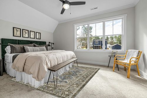 Rugland 8x10 Area Rugs - Stain Resistant Washable Rug, Anti Slip Backing Rugs for Living Room, Vintage Tribal Area Rugs(TPR07-Green, 8'x10') in Grey Traditional Bedroom with King Bed