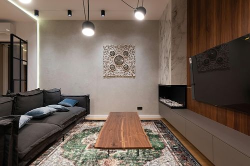 YesRug 8x10 Area Rugs for Living Room Green Boho Rug Washable Rug Vintage Rug Low Pile Non-Slip Large Rug for Bedroom Dining Room in Dark Wood Living Room with Black Couch