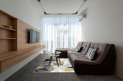 Scceatti Area Rug Rugs 6.5x4.5 Feet Washable Plush Non Slip Classroom Rug Rugs Large AbstractKitchen Rug Living Room Carpet Geometrically for Bedroom Bedside Carpet Floor Mat for Bedroom Living Room in Grey Living Room with Brown Couch