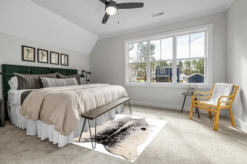 Cowhide Area Rug in Grey Traditional Bedroom with King Bed