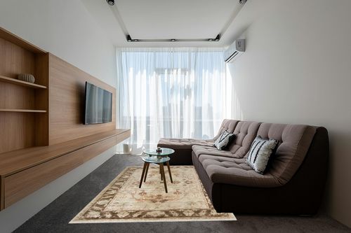 Mark&Day Area Rugs, 6x9 Goldville Traditional Beige/Moss Area Rug, Green/Brown/Grey Carpet for Living Room, Bedroom or Kitchen (5'6" x 8'6") in Grey Living Room with Brown Couch