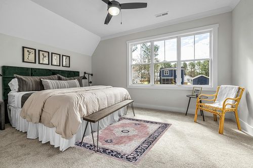 Creative Home Ideas Printed Chenille Area Rugs - for Bedroom, Kitchen, Living Room, Entryway, Hallway, Playroom - Non Skid & Washable - 5' x 7' - Constance Pattern, Constance Blush Pink in Grey Traditional Bedroom with King Bed