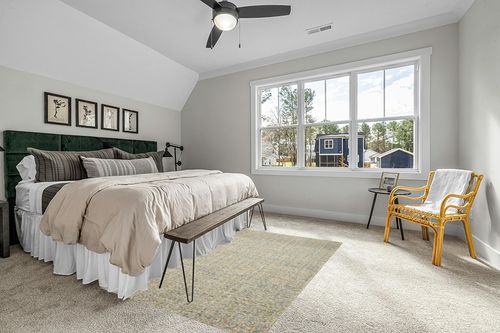 Loloi Chris Loves Julia Polly 5'-0" x 7'-6" Area Rug in Blue/Sand - Large Neutral Area Rug, Unique Patterned Rug for Living Room, Bedroom, Dining Area, Home Office in Grey Traditional Bedroom with King Bed