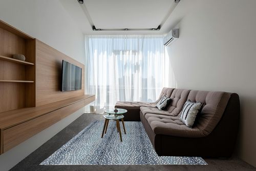 Wallard Antelope Cheetah Blue,Natural,Gray,Mink Animal Contemporary HandTuffted 100% Woolen Area Rugs and Carpets (Blue, 5 x 3 FT) in Grey Living Room with Brown Couch