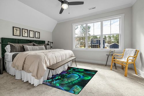EEIVEUN Green Forest Luminous Mushrooms 5x7' Area Rugs, Indoor Living Room Floor Carpet for Dining Room Kitchen Garden Nursery, Washable Rug Yoga Mat for Office Bedroom Home Decor in Grey Traditional Bedroom with King Bed