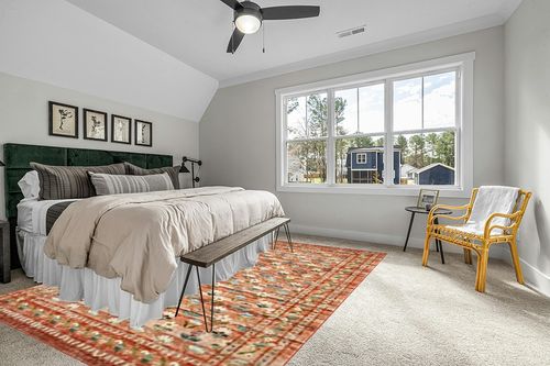 Loloi Rifle Paper Co. x Courtyard Terracotta 8'-6" x 11'-6" Area Rug in Grey Traditional Bedroom with King Bed