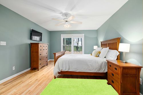 Green Chenille Shag Rug - 4' x 6' St Croix Trading in Teal and Orange Wood Bedroom