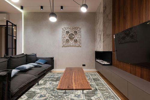 Area Rugs 9x12 for Living Room Bedroom: Large Washable Rug with Non-Slip Backing Non-Shedding Stain Resistant, Boho Floral Large Carpet for Dining Room Nursery Home Office Indoor Brown/Green in Dark Wood Living Room with Black Couch